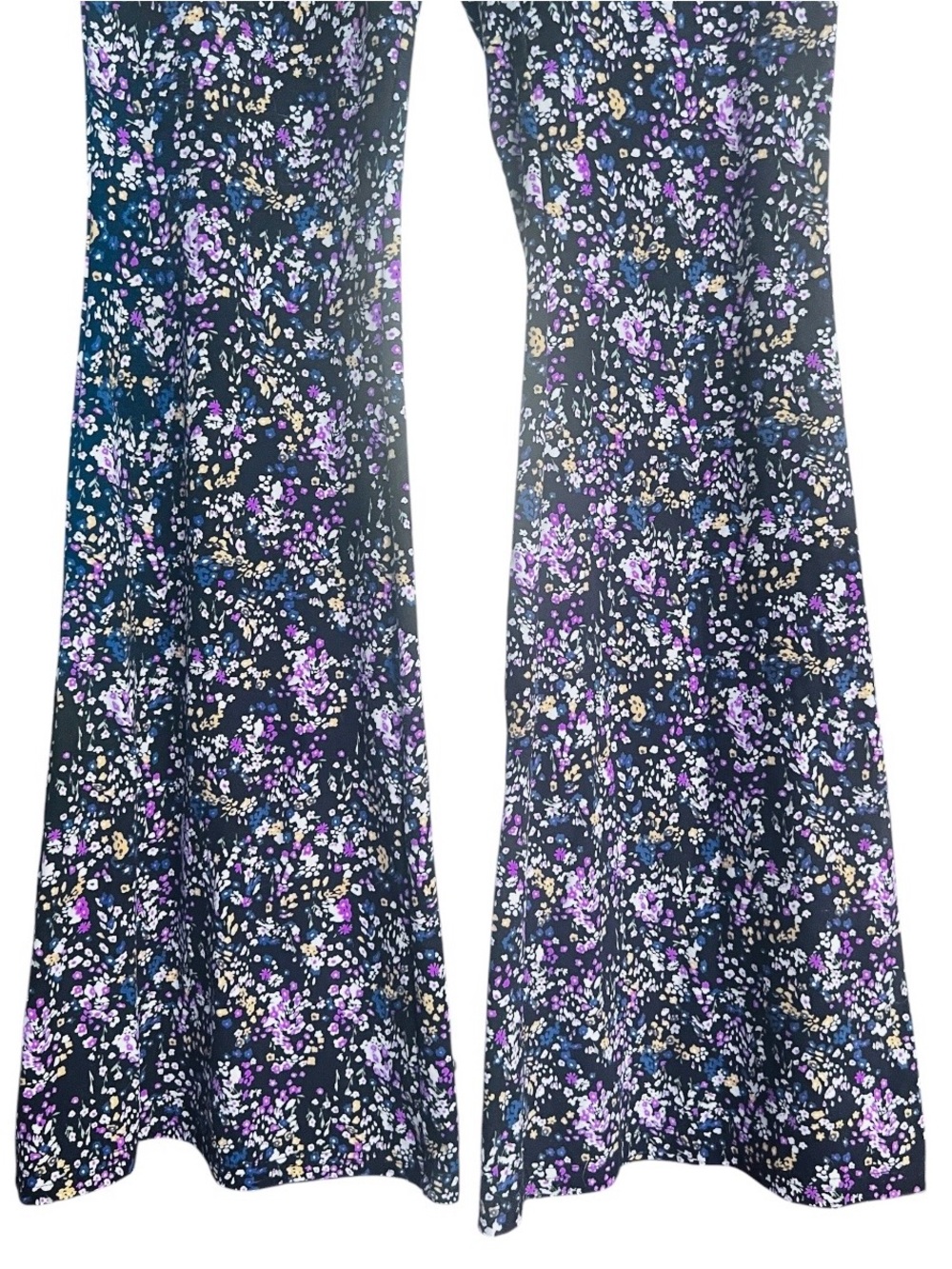 No Boundaries Boho Hipster Floral Flare Stretch Pants Blue SZ XL Juniors - Picture 3 of 6